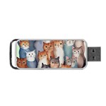 Cats Watercolor Pet Animal Mammal Portable USB Flash (One Side) Front