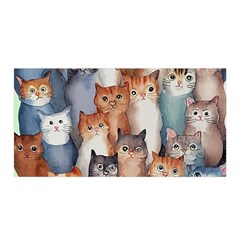 Cats Watercolor Pet Animal Mammal Satin Wrap 35  X 70 