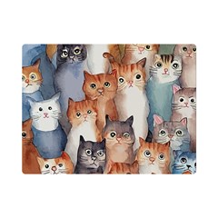 Cats Watercolor Pet Animal Mammal Premium Plush Fleece Blanket (mini)