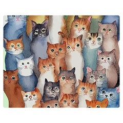 Cats Watercolor Pet Animal Mammal Premium Plush Fleece Blanket (medium)