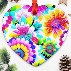 Flower Floral Flora Dais Rose Ornament (heart)