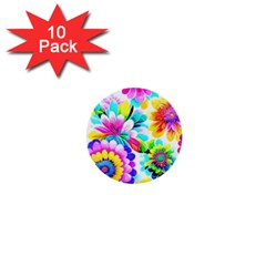 Flower Floral Flora Dais Rose 1  Mini Buttons (10 Pack) 