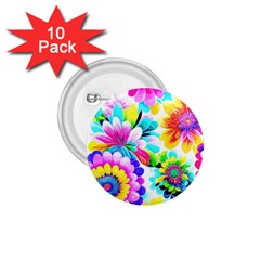 Flower Floral Flora Dais Rose 1 75  Buttons (10 Pack)