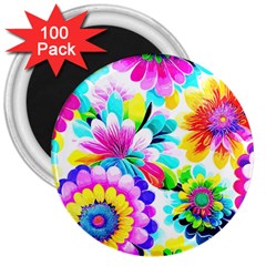 Flower Floral Flora Dais Rose 3  Magnets (100 Pack)