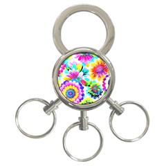 Flower Floral Flora Dais Rose 3-ring Key Chain by Jancukart