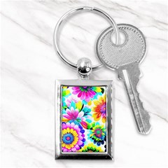 Flower Floral Flora Dais Rose Key Chain (rectangle) by Jancukart