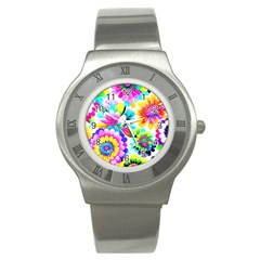 Flower Floral Flora Dais Rose Stainless Steel Watch