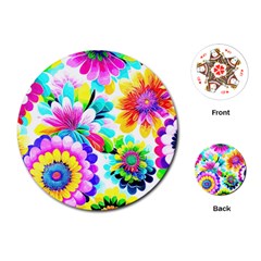 Flower Floral Flora Dais Rose Playing Cards Single Design (round)