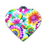 Flower Floral Flora Dais Rose Dog Tag Heart (One Side) Front