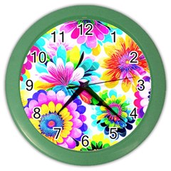 Flower Floral Flora Dais Rose Color Wall Clock