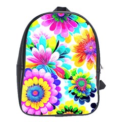 Flower Floral Flora Dais Rose School Bag (large)