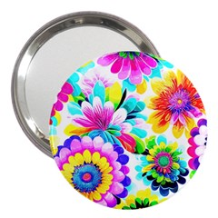 Flower Floral Flora Dais Rose 3  Handbag Mirrors by Jancukart