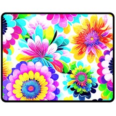 Flower Floral Flora Dais Rose Two Sides Fleece Blanket (medium)