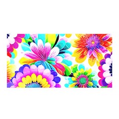 Flower Floral Flora Dais Rose Satin Wrap 35  X 70 