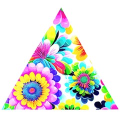 Flower Floral Flora Dais Rose Wooden Puzzle Triangle by Jancukart