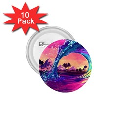 Retro Wave Ocean 1 75  Buttons (10 Pack) by Semog4