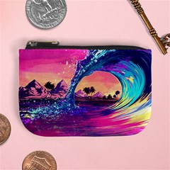 Retro Wave Ocean Mini Coin Purse by Semog4