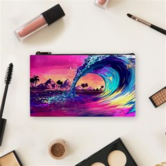 Retro Wave Ocean Cosmetic Bag (small) by Semog4