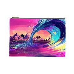 Retro Wave Ocean Cosmetic Bag (large) by Semog4