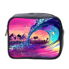 Retro Wave Ocean Mini Toiletries Bag (two Sides) by Semog4