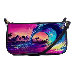 Retro Wave Ocean Shoulder Clutch Bag by Semog4