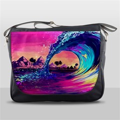 Retro Wave Ocean Messenger Bag by Semog4