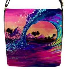 Retro Wave Ocean Flap Closure Messenger Bag (s) by Semog4