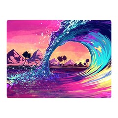 Retro Wave Ocean Two Sides Premium Plush Fleece Blanket (mini) by Semog4