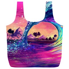 Retro Wave Ocean Full Print Recycle Bag (xxxl) by Semog4