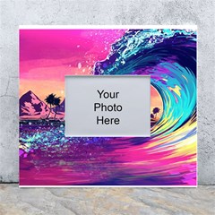 Retro Wave Ocean White Wall Photo Frame 5  X 7  by Semog4