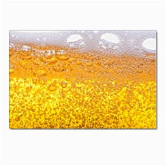 Texture Pattern Macro Glass Of Beer Foam White Yellow Bubble Postcards 5  X 7  (pkg Of 10) by Semog4