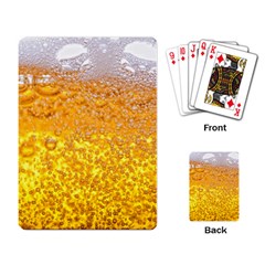 Texture Pattern Macro Glass Of Beer Foam White Yellow Bubble Playing Cards Single Design (rectangle) by Semog4