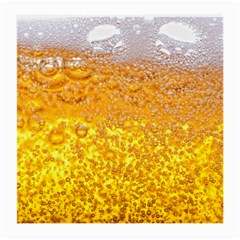 Texture Pattern Macro Glass Of Beer Foam White Yellow Bubble Medium Glasses Cloth (2 Sides) by Semog4