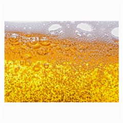 Texture Pattern Macro Glass Of Beer Foam White Yellow Bubble Large Glasses Cloth (2 Sides) by Semog4