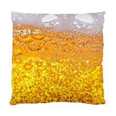 Texture Pattern Macro Glass Of Beer Foam White Yellow Bubble Standard Cushion Case (one Side) by Semog4