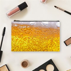 Texture Pattern Macro Glass Of Beer Foam White Yellow Bubble Cosmetic Bag (medium) by Semog4