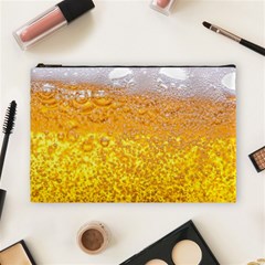 Texture Pattern Macro Glass Of Beer Foam White Yellow Bubble Cosmetic Bag (large) by Semog4