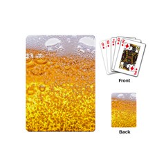 Texture Pattern Macro Glass Of Beer Foam White Yellow Bubble Playing Cards Single Design (mini)