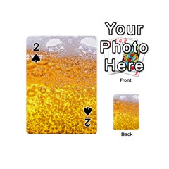 Texture Pattern Macro Glass Of Beer Foam White Yellow Bubble Playing Cards 54 Designs (mini) by Semog4