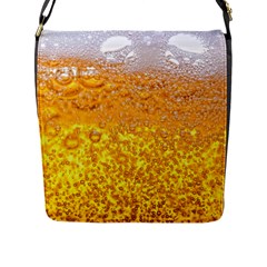 Texture Pattern Macro Glass Of Beer Foam White Yellow Bubble Flap Closure Messenger Bag (l) by Semog4