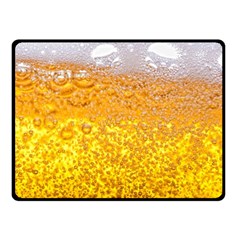 Texture Pattern Macro Glass Of Beer Foam White Yellow Bubble Two Sides Fleece Blanket (small) by Semog4