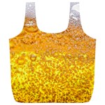 Texture Pattern Macro Glass Of Beer Foam White Yellow Bubble Full Print Recycle Bag (XL) Front