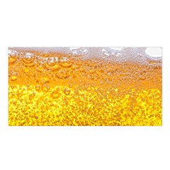 Texture Pattern Macro Glass Of Beer Foam White Yellow Bubble Satin Shawl 45  X 80  by Semog4