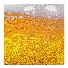 Texture Pattern Macro Glass Of Beer Foam White Yellow Bubble Banner And Sign 4  X 4  by Semog4