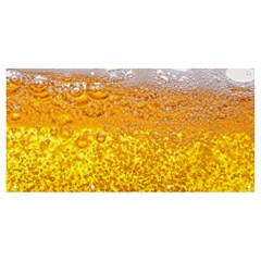 Texture Pattern Macro Glass Of Beer Foam White Yellow Bubble Banner And Sign 8  X 4  by Semog4