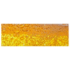 Texture Pattern Macro Glass Of Beer Foam White Yellow Bubble Banner And Sign 9  X 3  by Semog4