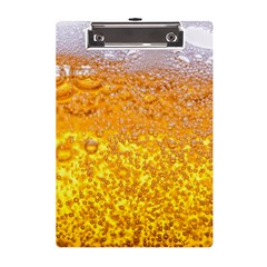 Texture Pattern Macro Glass Of Beer Foam White Yellow Bubble A5 Acrylic Clipboard by Semog4