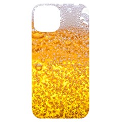 Texture Pattern Macro Glass Of Beer Foam White Yellow Bubble Iphone 14 Black Uv Print Case by Semog4