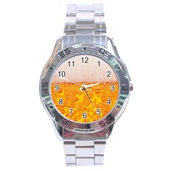 Beer Texture Drinks Texture Stainless Steel Analogue Watch by Semog4