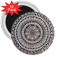 Mandala Circles Drawing Pattern 3  Magnets (10 Pack)  by Semog4